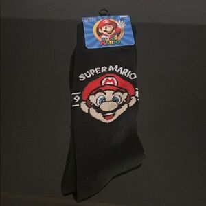 Super Mario Black Crew Socks